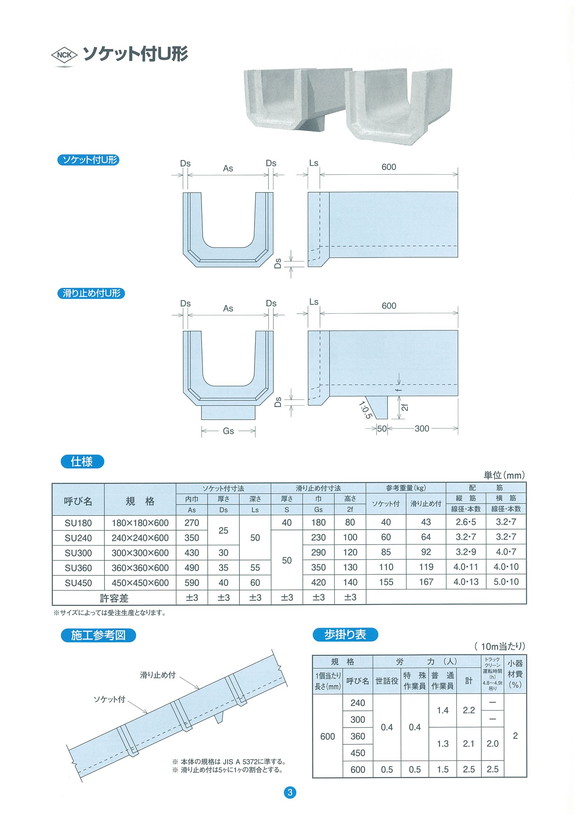 ソケット付u字溝 株式会社 森川商店